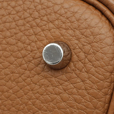 エルメス HERMES ピコタンロックMM ゴールド トリヨンクレマンス ハンドバッグ シルバー金具 茶 鍵欠品