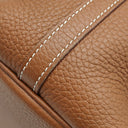 エルメス HERMES ピコタンロックMM ゴールド トリヨンクレマンス ハンドバッグ シルバー金具 茶 鍵欠品