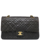 シャネル CHANEL マトラッセ 25 フラップバッグ A01112 ブラック ラムスキン ショルダーバッグ ゴールド金具 黒 ダブルフラップ ダブルチェーン