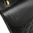 シャネル CHANEL マトラッセ 25 フラップバッグ A01112 ブラック ラムスキン ショルダーバッグ ゴールド金具 黒 ダブルフラップ ダブルチェーン