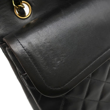 シャネル CHANEL マトラッセ 25 フラップバッグ A01112 ブラック ラムスキン ショルダーバッグ ゴールド金具 黒 ダブルフラップ ダブルチェーン