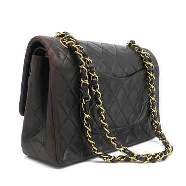 シャネル CHANEL マトラッセ 25 フラップバッグ A01112 ブラック ラムスキン ショルダーバッグ ゴールド金具 黒 ダブルフラップ ダブルチェーン