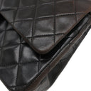 シャネル CHANEL マトラッセ 25 フラップバッグ A01112 ブラック ラムスキン ショルダーバッグ ゴールド金具 黒 ダブルフラップ ダブルチェーン