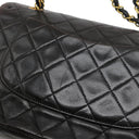 シャネル CHANEL マトラッセ 25 フラップバッグ A01112 ブラック ラムスキン ショルダーバッグ ゴールド金具 黒 ダブルフラップ ダブルチェーン