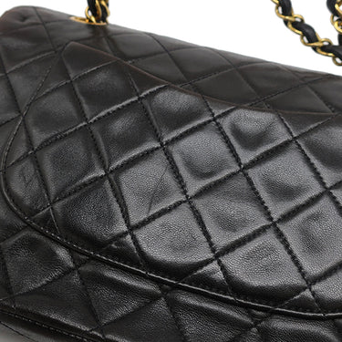 シャネル CHANEL マトラッセ 25 フラップバッグ A01112 ブラック ラムスキン ショルダーバッグ ゴールド金具 黒 ダブルフラップ ダブルチェーン