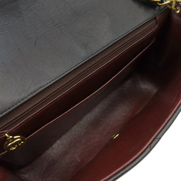 シャネル CHANEL ダイアナ 25 ブラック ラムスキン ショルダーバッグ ゴールド金具 黒 チェーンショルダー 肩掛け ヴィンテージ