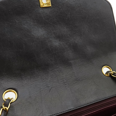 シャネル CHANEL ダイアナ 25 ブラック ラムスキン ショルダーバッグ ゴールド金具 黒 チェーンショルダー 肩掛け ヴィンテージ