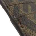 フェンディ FENDI カードホルダー 7M0335 ブラウン×イエロー レザー カードケース シルバー金具 茶 黄色 ズッカ柄 ネックストラップ付