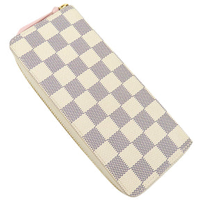 ルイヴィトン LOUIS VUITTON ポルトフォイユ クレマンス N61264 ダミエアズール ダミエアズールキャンバス 長財布 ゴールド金具 白 ラウンドファスナー