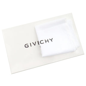 ジバンシイ GIVENCHY 刺繍ロゴ入り ロングウォレット ブラック レザー 長財布 シルバー金具 黒 ラウンドファスナー