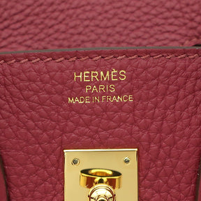 エルメス HERMES バーキン25 ルージュグレナ トゴ ハンドバッグ ゴールド金具 赤