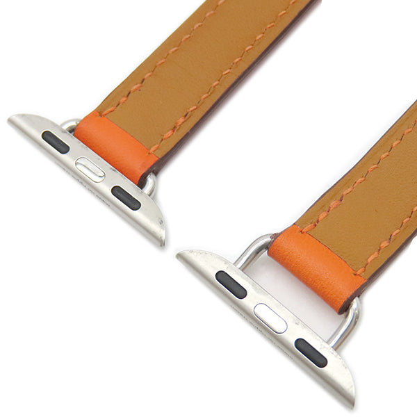 エルメス HERMES 純正アップルウォッチ用 Y刻印 メンズ レディース レザー ベルト 純正尾錠付き SV金具 2連 ｍｍ