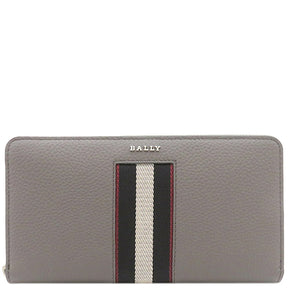 バリー BALLY バレン DSH 6306284 ダークミネラルグレー グレインカーフレザー 長財布 シルバー金具 新品 未使用 ラウンドファスナー