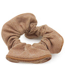 エルメス HERMES クラウディア プラン エア シュシュ ゴールド トワルアッシュ シルク ヘアアクセサリー 茶 ヘアゴム