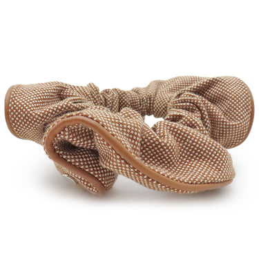 エルメス HERMES クラウディア プラン エア シュシュ ゴールド トワルアッシュ シルク ヘアアクセサリー 茶 ヘアゴム