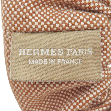 エルメス HERMES クラウディア プラン エア シュシュ ゴールド トワルアッシュ シルク ヘアアクセサリー 茶 ヘアゴム