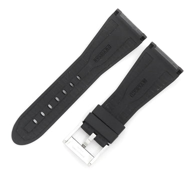 ブルガリ BVLGARI オクト オリジナーレ用 Mサイズ ブラック ラバー 純正SS製尾錠 腕時計パーツ 純正 ラバー ベルト ストラップ 30ｍｍ 尾錠付き ブラック 黒 バンド