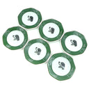 エルメス HERMES シャス 犬 プレート 6枚セット ホワイト×グリーン 磁器 食器 緑 八角皿 6枚セット