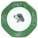 エルメス HERMES シャス 犬 プレート 6枚セット ホワイト×グリーン 磁器 食器 緑 八角皿 6枚セット