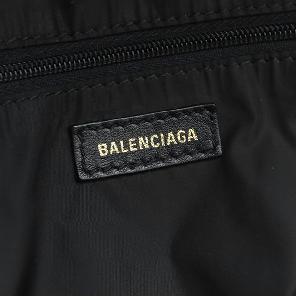 バレンシアガ BALENCIAGA ウィール バックパック  507460 ブラック×ネイビー ナイロン リュック・デイパック シルバー金具 黒 紺