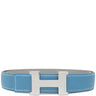エルメス HERMES コンスタンスH ＃65 ブルージーン トゴ レザー #65 ベルト シルバー金具 Hバックル 青 グレー