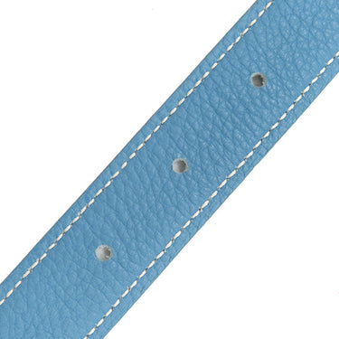 エルメス HERMES コンスタンスH ＃65 ブルージーン トゴ レザー #65 ベルト シルバー金具 Hバックル 青 グレー