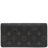 ルイヴィトン LOUIS VUITTON ポルトフォイユ ブラザ M61697 モノグラムエクリプス モノグラムエクリプスキャンバス 長財布 シルバー金具 黒 グレー