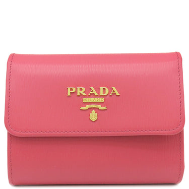 プラダ PRADA VITELLO MOVE コンパクト 1MH025 PEONIA レザー 三つ折り財布 ゴールド金具