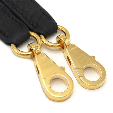 エルメス HERMES ショルダーストラップ ブラック トゴ ショルダーストラップ ゴールド金具 黒