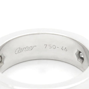 カルティエ Cartier ラブリング ハーフダイヤ B4032546 ホワイトゴールド K18WG ダイヤモンド #46(JP6) リング 指輪 LOVE Ring 750 18K WG 18金 6号