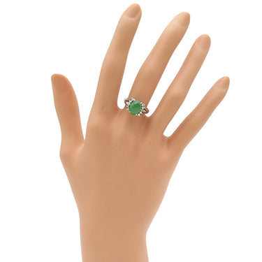 ノンブランド NON BRAND ヒスイ ダイヤリング プラチナシルバー Pt900 ヒスイ ダイヤモンド リング 指輪 翡翠 Pm900 10号