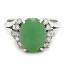 ノンブランド NON BRAND ヒスイ ダイヤリング プラチナシルバー Pt900 ヒスイ ダイヤモンド リング 指輪 翡翠 Pm900 10号