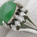 ノンブランド NON BRAND ヒスイ ダイヤリング プラチナシルバー Pt900 ヒスイ ダイヤモンド リング 指輪 翡翠 Pm900 10号