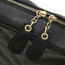 シャネル CHANEL シェブロン チェーンショルダー ブラック レザー ショルダーバッグ ゴールド金具 黒 Vステッチ