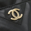 シャネル CHANEL シェブロン チェーンショルダー ブラック レザー ショルダーバッグ ゴールド金具 黒 Vステッチ