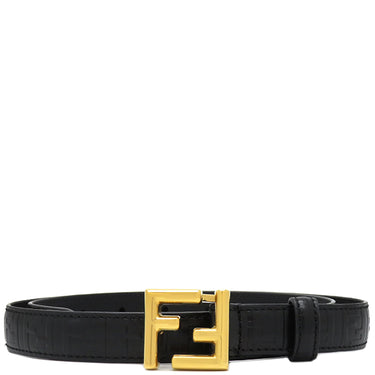 フェンディ FENDI FFベルト 75/30 ブラック カーフ ベルト ゴールド金具 黒 FFモチーフ