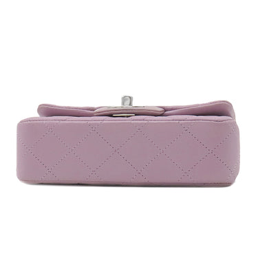 シャネル CHANEL ミニマトラッセ 17 チェーンショルダー パープル レザー ショルダーバッグ シルバー金具 薄紫