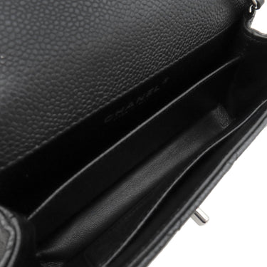 シャネル CHANEL ミニマトラッセ 17 チェーンショルダー A69900 ブラック キャビアスキン ショルダーバッグ シルバー金具 黒