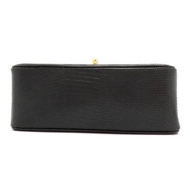 シャネル CHANEL ココマーク チェーンショルダー A01115 ブラック リザード ショルダーバッグ ゴールド金具 黒