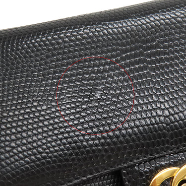 シャネル CHANEL ココマーク チェーンショルダー A01115 ブラック リザード ショルダーバッグ ゴールド金具 黒