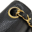 シャネル CHANEL ココマーク チェーンショルダー A01115 ブラック リザード ショルダーバッグ ゴールド金具 黒