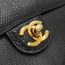 シャネル CHANEL ココマーク チェーンショルダー A01115 ブラック リザード ショルダーバッグ ゴールド金具 黒