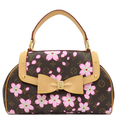 ルイヴィトン LOUIS VUITTON サックレトロ PM Ｍ92012 モノグラム モノグラム チェリーブロッサム ハンドバッグ ゴールド金具 村上隆 桜 茶
