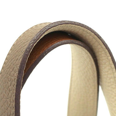 エルメス HERMES ピコタンロックMM カザック ゴールド×エトゥープ×ナタ トリヨンクレマンス ハンドバッグ シルバー金具 茶 グレージュ オフホワイト