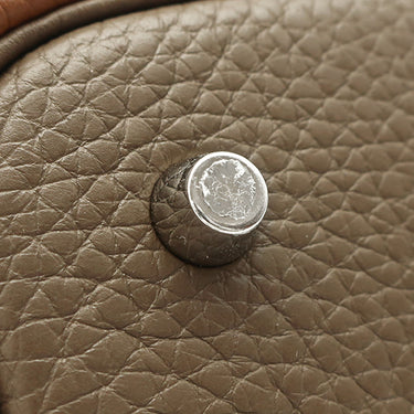 エルメス HERMES ピコタンロックMM カザック ゴールド×エトゥープ×ナタ トリヨンクレマンス ハンドバッグ シルバー金具 茶 グレージュ オフホワイト