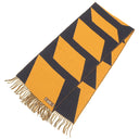 エルメス HERMES CASAQUE OPTIQUE ネイビー×イエロー カシミヤ マフラー 紺 黄色 バイカラー カザック オプティック