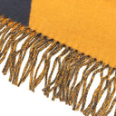 エルメス HERMES CASAQUE OPTIQUE ネイビー×イエロー カシミヤ マフラー 紺 黄色 バイカラー カザック オプティック