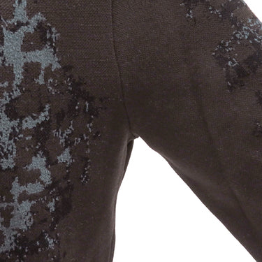 エルメス HERMES カモフラ柄ニット ブラウン×ブルー ウール ナイロン レーヨン 14036 セーター 茶 長袖 ハイネック タートルネック