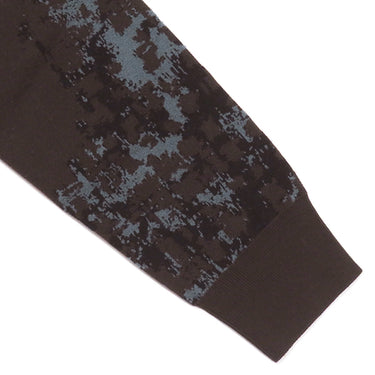 エルメス HERMES カモフラ柄ニット ブラウン×ブルー ウール ナイロン レーヨン 14036 セーター 茶 長袖 ハイネック タートルネック