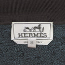 エルメス HERMES カモフラ柄ニット ブラウン×ブルー ウール ナイロン レーヨン 14036 セーター 茶 長袖 ハイネック タートルネック